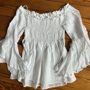 White Off-Shoulder Women's Top